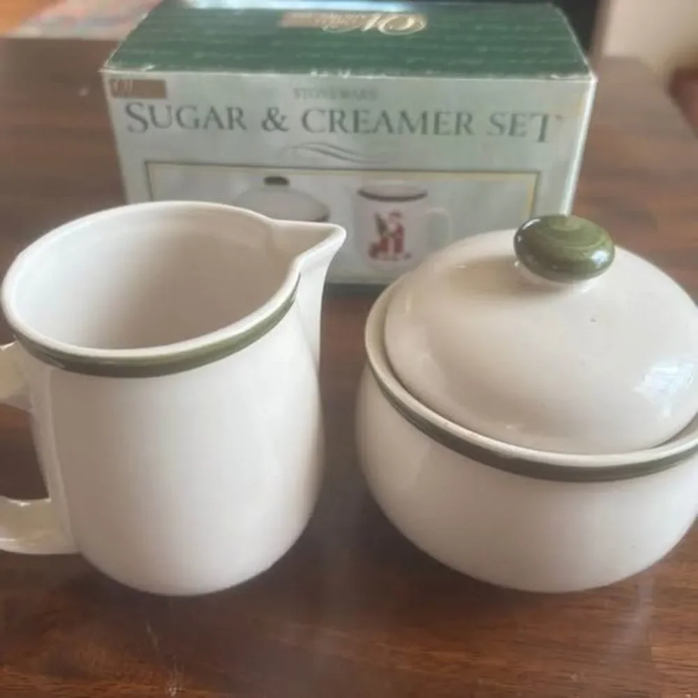 World Showcase Stoneware Santa Sugar & Creamer Set